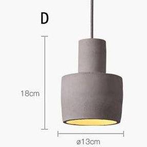 pendant light LED design with lampshade rounded cement