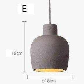 pendant light LED design with lampshade rounded cement