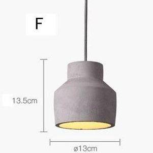 pendant light LED design with lampshade rounded cement