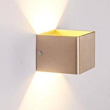 wall lamp modern LED wall cube in coloured metal