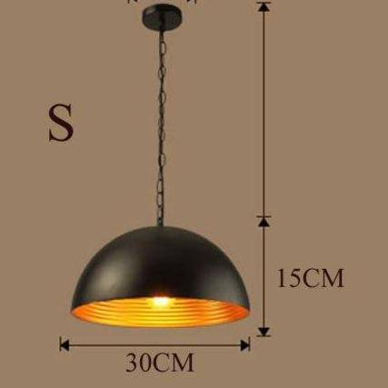 pendant light LED retro with lampshade rounded metal