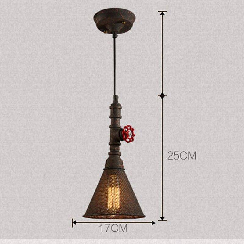 pendant light retro LED with lampshade industrial conical metal