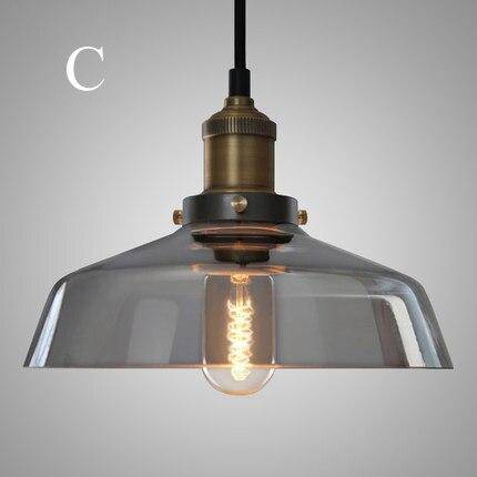 Suspension retro LED avec abat-jour en verre et ampoule Edison