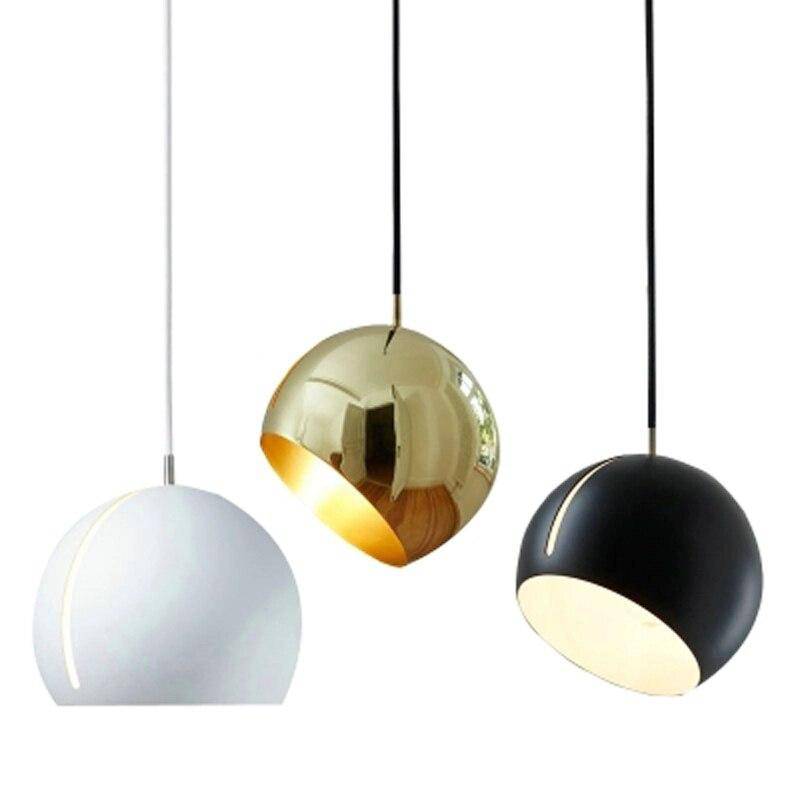 Suspension design LED en métal avec abat-jour arrondie