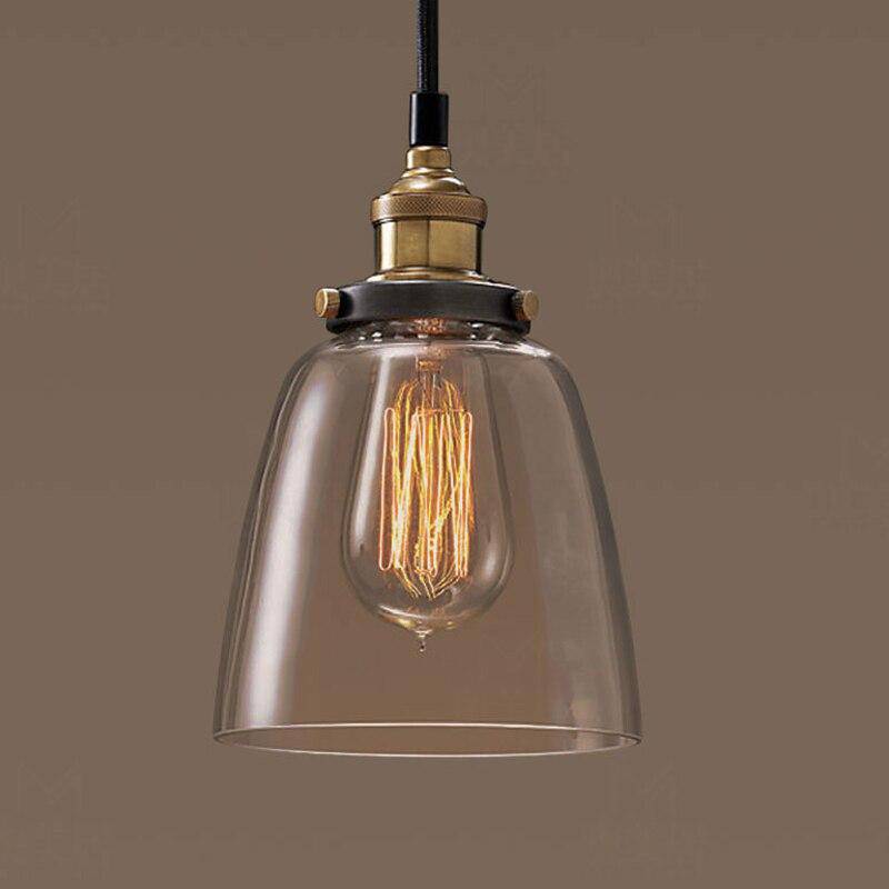 Lámpara de suspensión LED con pantalla de cristal vintage
