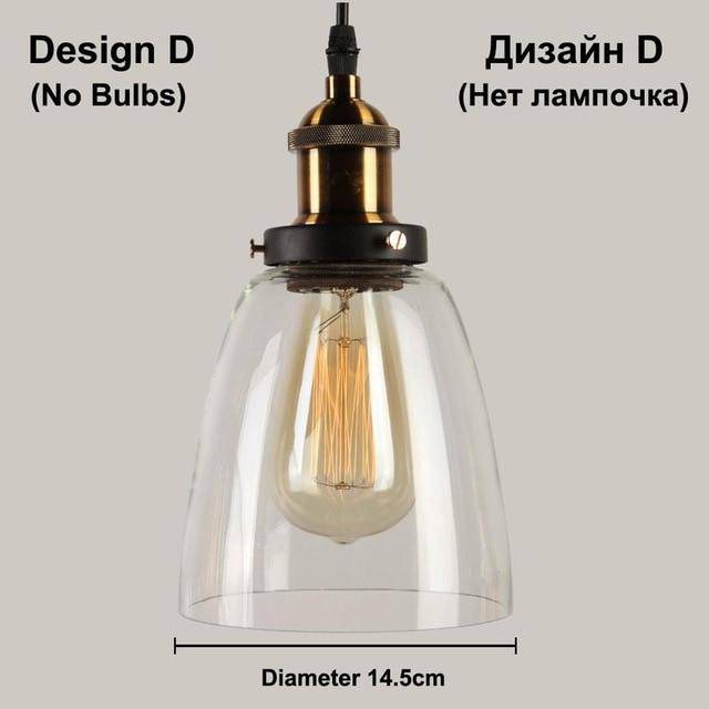 LED pendant light with vintage glass shade