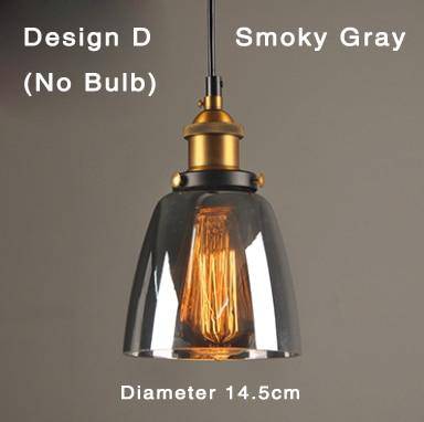 LED pendant light with vintage glass shade