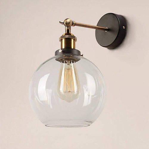 wall lamp Rustic vintage LED wall lamp in glass and gold