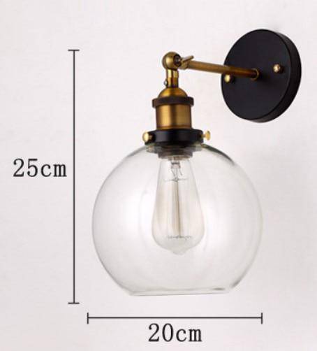 wall lamp Rustic vintage LED wall lamp in glass and gold
