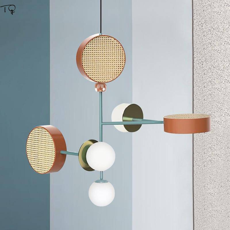 pendant light LED design with lampshade colored metal disc