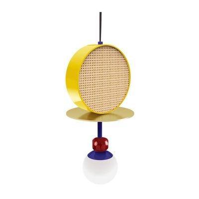 Suspension design à LED avec abat-jour disque en métal coloré - vue 7 sur 15