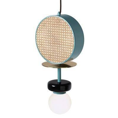 Suspension design à LED avec abat-jour disque en métal coloré - vue 8 sur 15