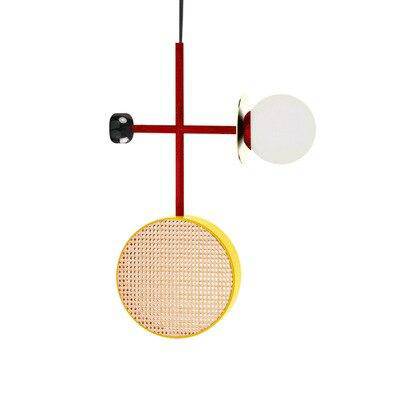 Suspension design à LED avec abat-jour disque en métal coloré - vue 13 sur 15