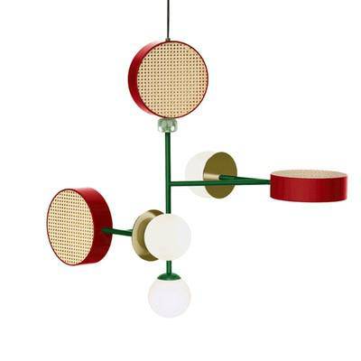 Suspension design à LED avec abat-jour disque en métal coloré - vue 15 sur 15