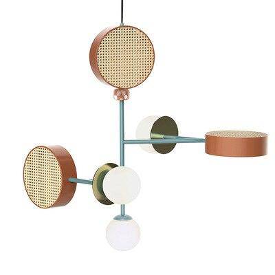 Suspension design à LED avec abat-jour disque en métal coloré - vue 14 sur 15
