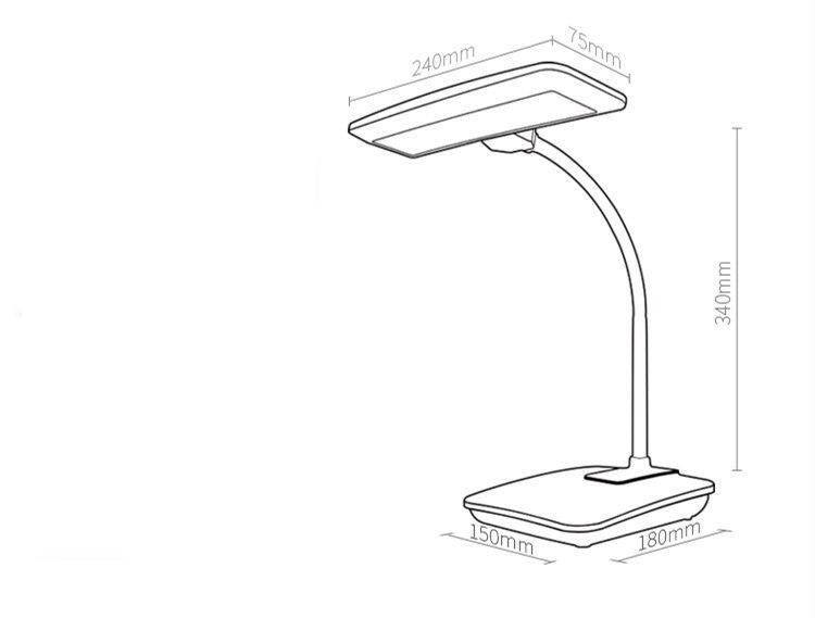Lámpara de escritorio LED blanca 3 niveles Táctil