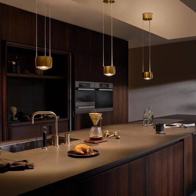 Suspension design à LED arrondie en métal doré Loft - vue 2 sur 5