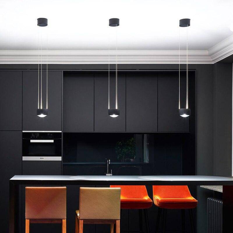 Suspension design à LED arrondie en métal doré Loft - vue 4 sur 5