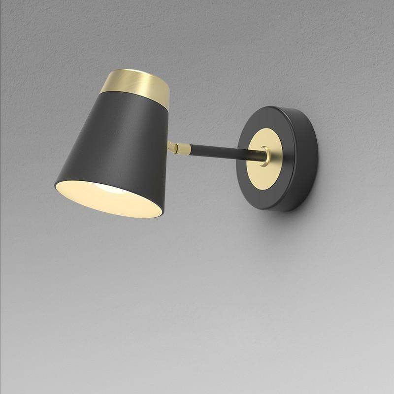 Lámpara de pared design con pantalla metálica y dorada Lujo