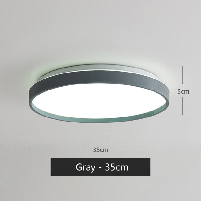 Plafonnier moderne LED métallique circulaire et fin Glenn