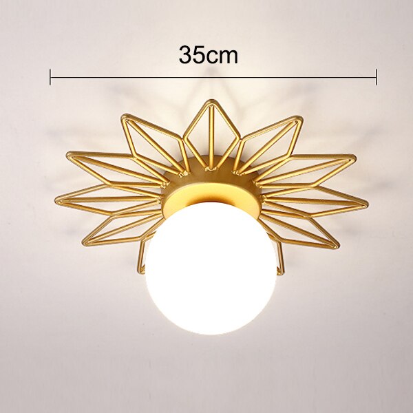 Plafonnier moderne LED avec soleil métallique et globe Sana - vue 9 sur 10