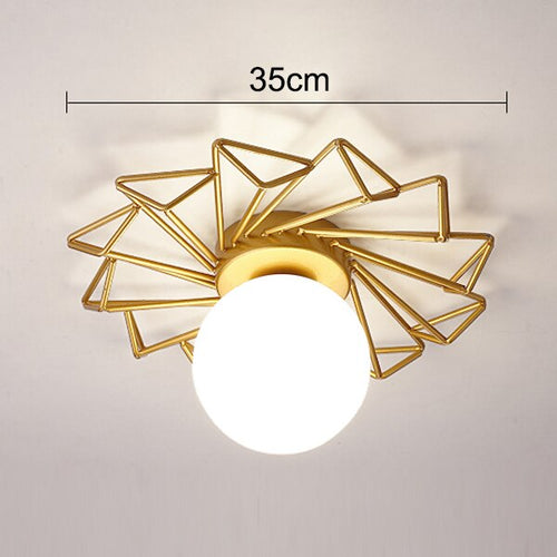 Plafonnier moderne LED avec soleil métallique et globe Sana - vue 11 sur 10