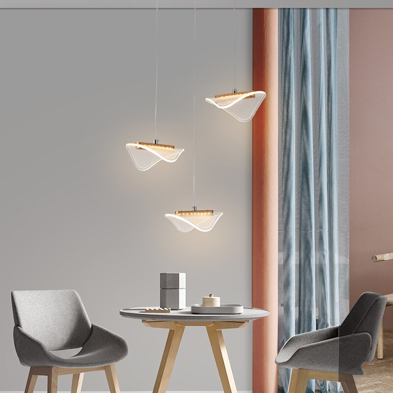 pendant light modern LED with lampshade white and rounded Astrid