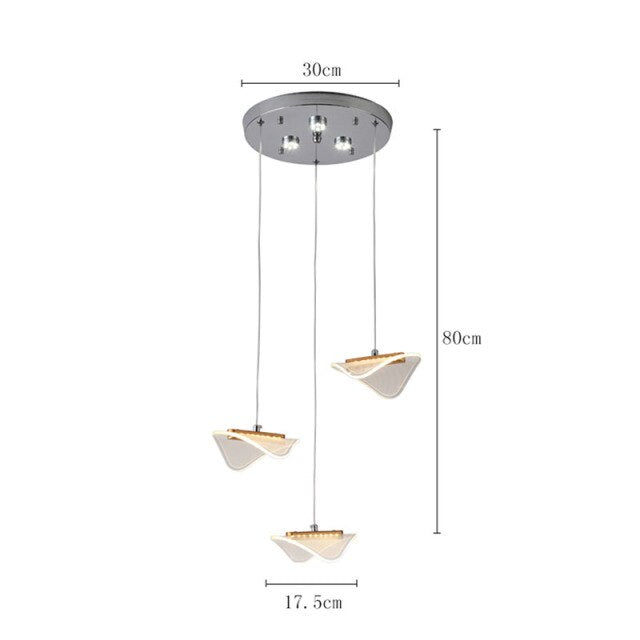 Modern LED chandelier with lampshade white and rounded Astrid