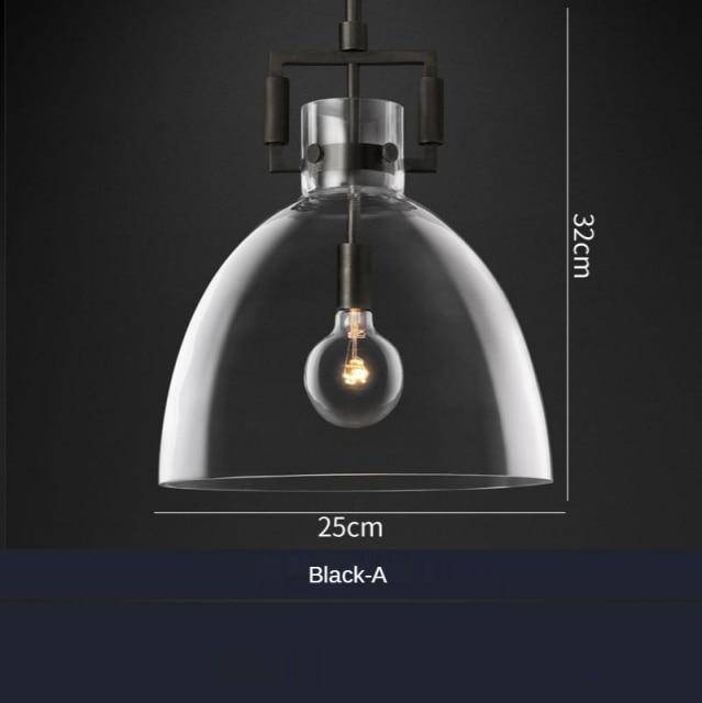 Suspension design à LED avec abat-jour verre et métal doré Light