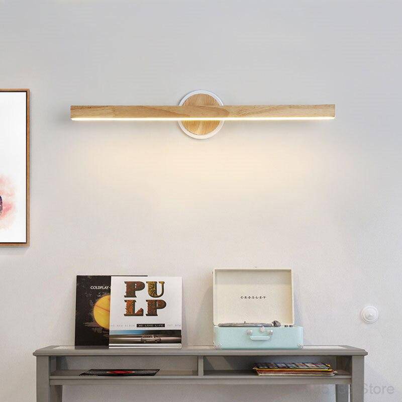 Applique LED à miroir en bois Botimi