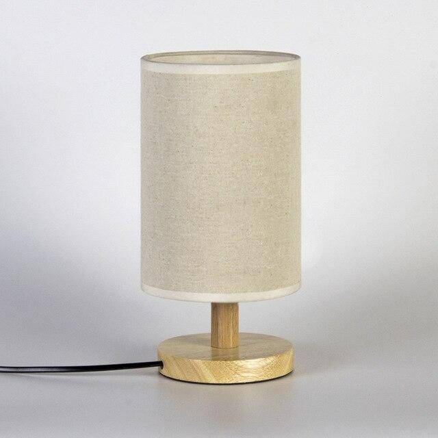 Lampe de chevet avec abat-jour en tissu cylindrique