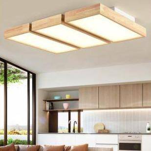 Plafonnier en bois à LED avec 1 ou plusieurs rectangles - vue 6 sur 5