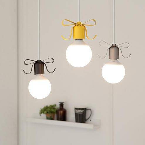 Metal design pendant light with knot