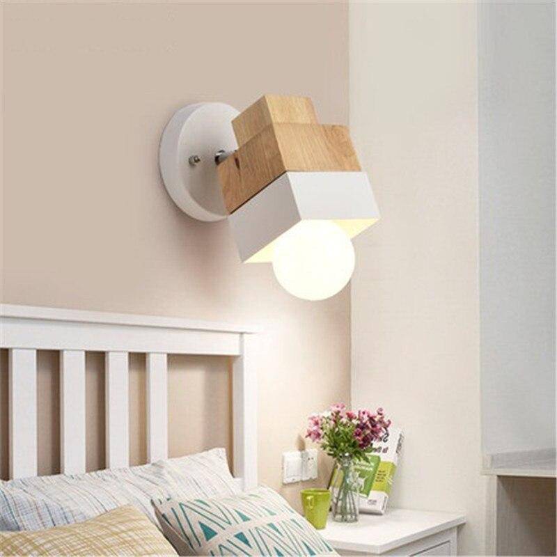 wall lamp Wooden LED wall light Creative (cube or cylinder)