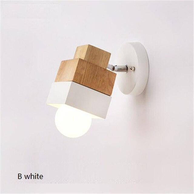 Aplique LED de madera creativo (cubo o cilindro)