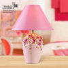 Lampe de chevet moderne à fleurs et abat-jour en tissu (plusieurs couleurs)