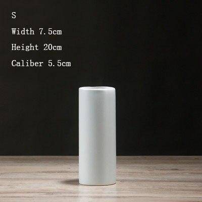 Vase en céramique design en cylindre style minimaliste - vue 8 sur 11