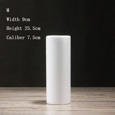 Vase en céramique design en cylindre style minimaliste - vue 9 sur 11