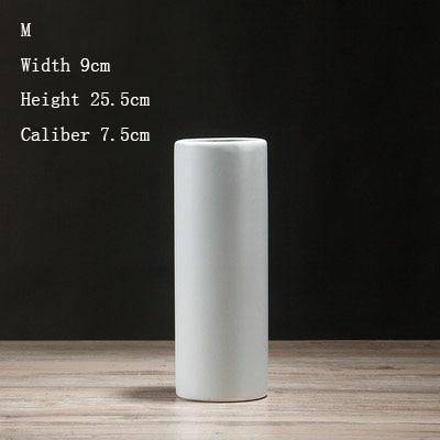 Vase en céramique design en cylindre style minimaliste - vue 5 sur 11