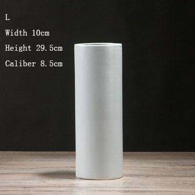 Vase en céramique design en cylindre style minimaliste - vue 7 sur 11