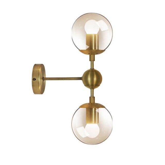 wall lamp Retro golden glass ball wall mount Style