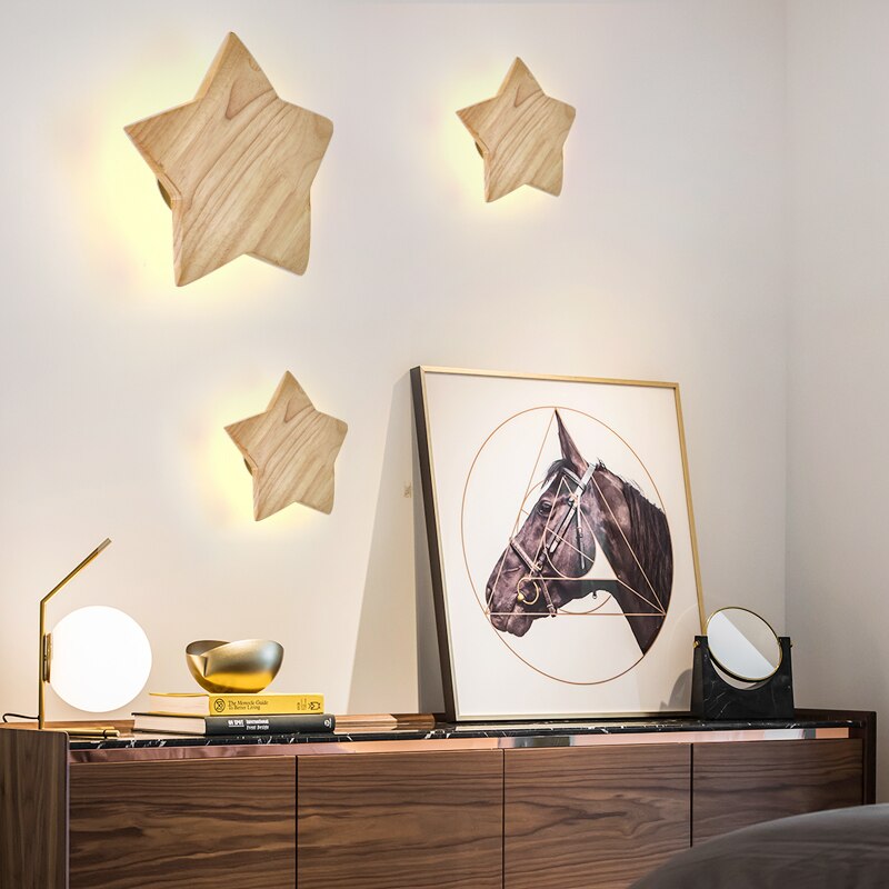 Applique murale pour enfant forme d'étoile en bois Stary