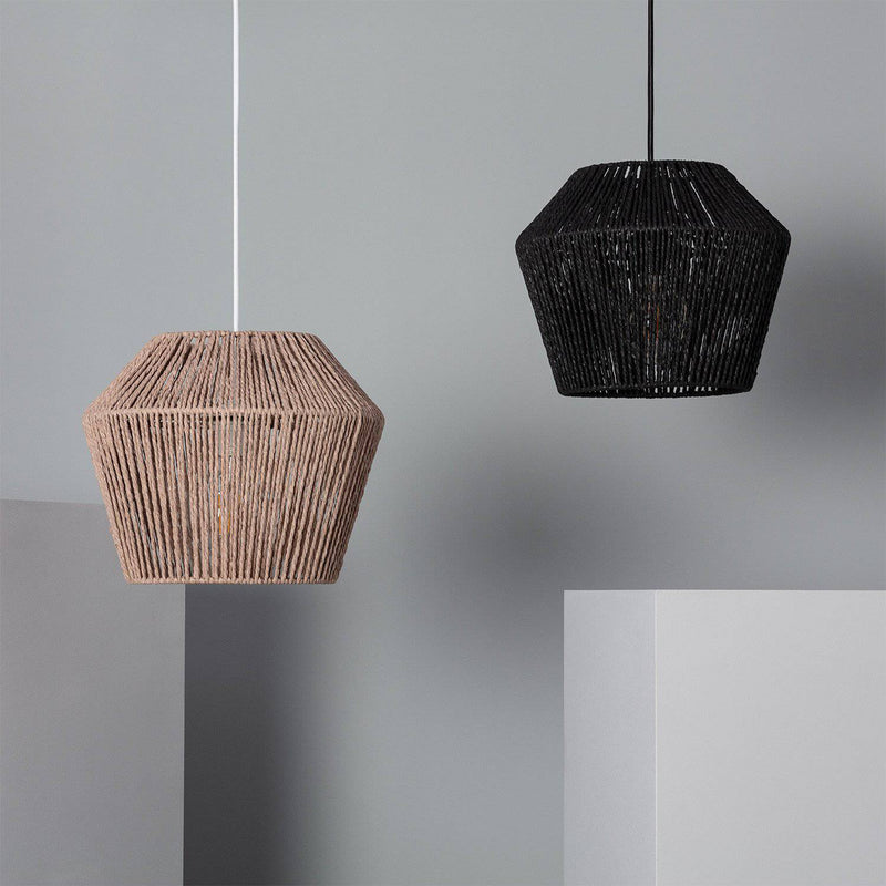 pendant light LED design with lampshade Loft woven paper