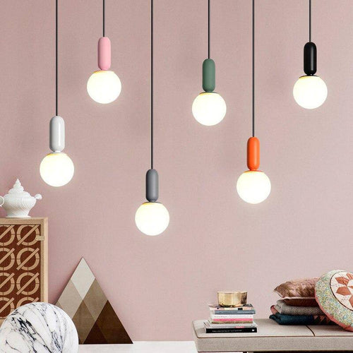 Suspension design moderne tube arrondis de couleur - vue 3 sur 10