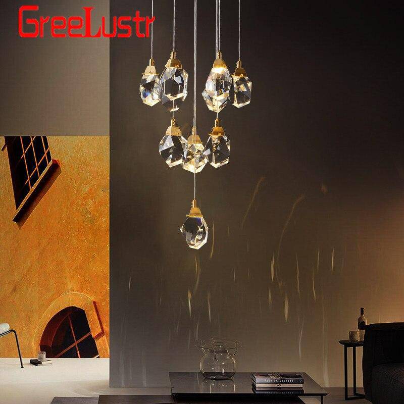 Applique murale design à LED avec verre en pierre de cristal Loft