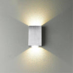 Applique chromé rectangulaire avec LED haut et bas