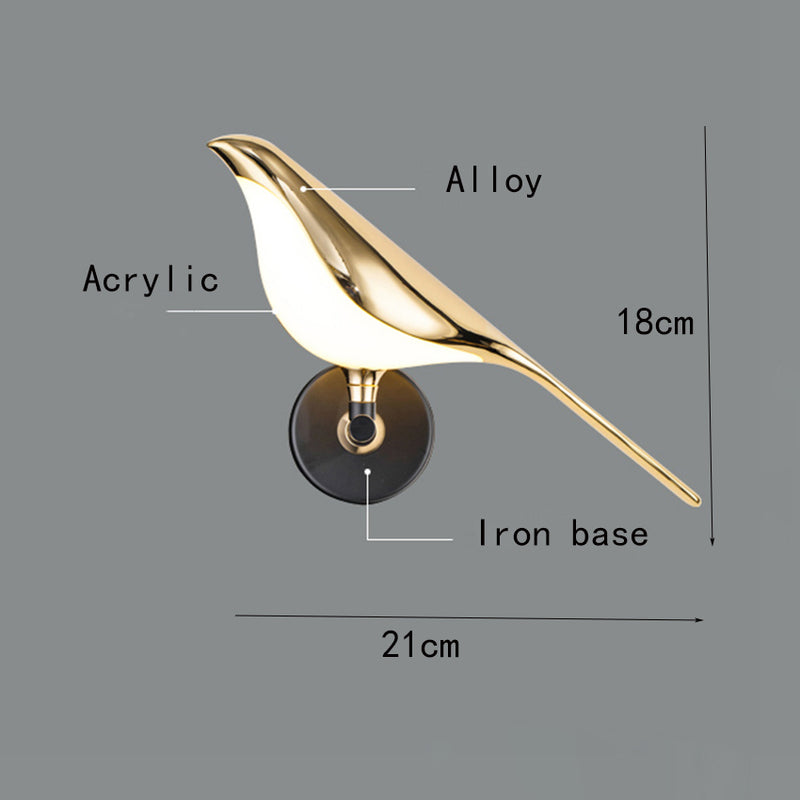 wall lamp Mirari modern sparrow-shaped LED wall lamp