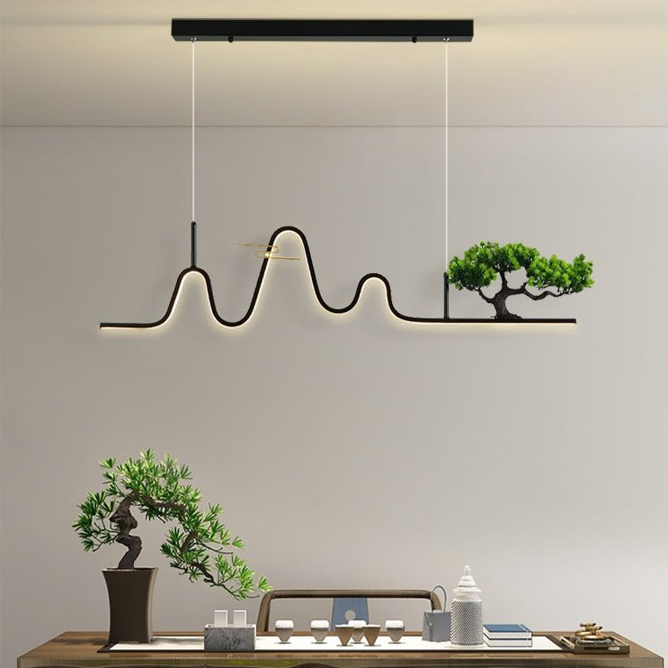 Lusteria wave-shaped LED design chandelier
