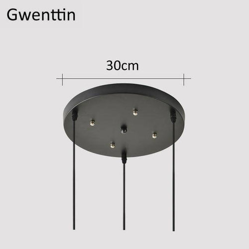 Suspension design LED en bois avec abat-jour arrondi en verre Nordic - vue 10 sur 15