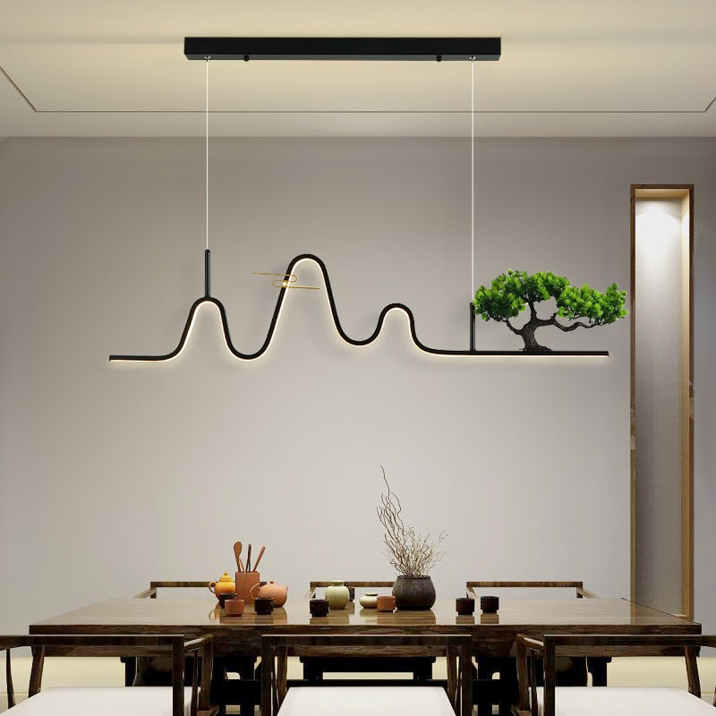 Lustre design à LED en forme de vague Lusteria